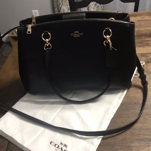Black cross grain leather Coach purse NWT